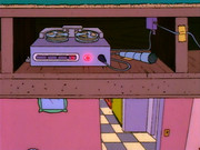 Simpsons floorboards: Reel-to-reel tape recorder
