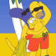Homer and Marge at the beach