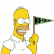 Homer Simpson with Mid-Season pennant